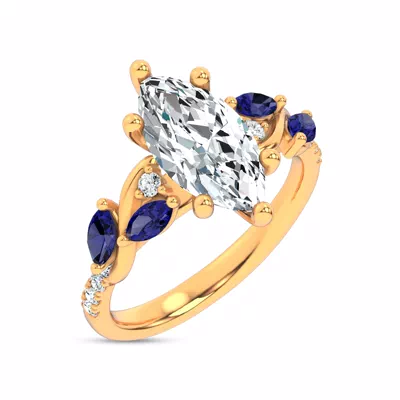 Hayden Curved Vine Sapphire And Diamond Engagement Ring
