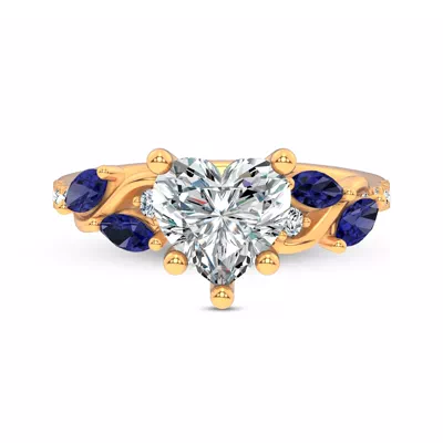 Hayden Curved Vine Sapphire And Diamond Engagement Ring