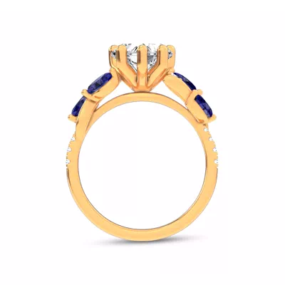Hayden Curved Vine Sapphire And Diamond Engagement Ring