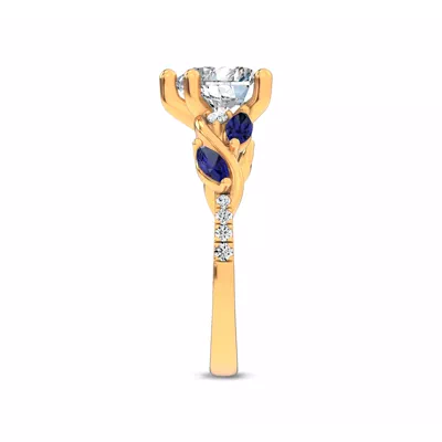 Hayden Curved Vine Sapphire And Diamond Engagement Ring