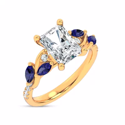 Hayden Curved Vine Sapphire And Diamond Engagement Ring