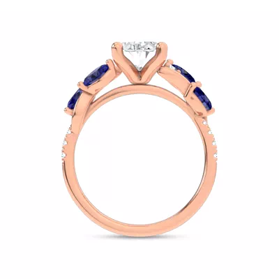 Hayden Curved Vine Sapphire And Lab Diamond Engagement Ring