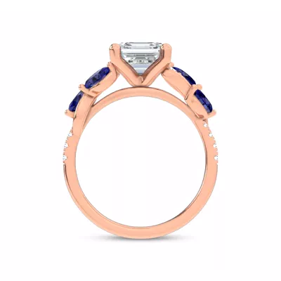 Hayden Curved Vine Sapphire And Lab Diamond Engagement Ring