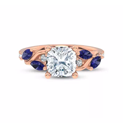 Hayden Curved Vine Sapphire And Diamond Engagement Ring