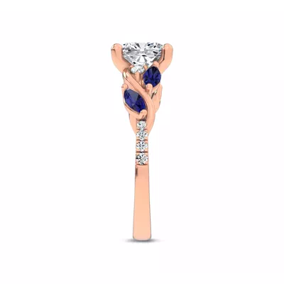 Hayden Curved Vine Sapphire And Diamond Engagement Ring