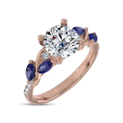 Hayden Curved Vine Sapphire And Diamond Engagement Ring