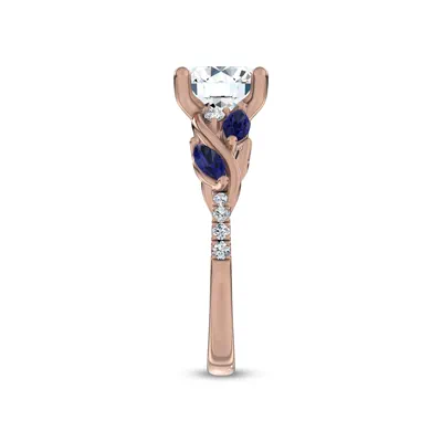 Hayden Curved Vine Sapphire And Diamond Engagement Ring