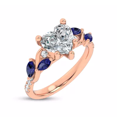 Hayden Curved Vine Sapphire And Diamond Engagement Ring