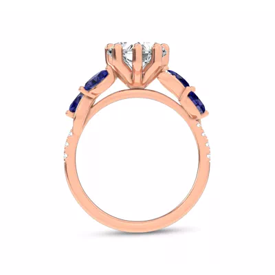 Hayden Curved Vine Sapphire And Diamond Engagement Ring