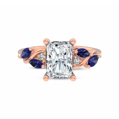 Hayden Curved Vine Sapphire And Diamond Engagement Ring