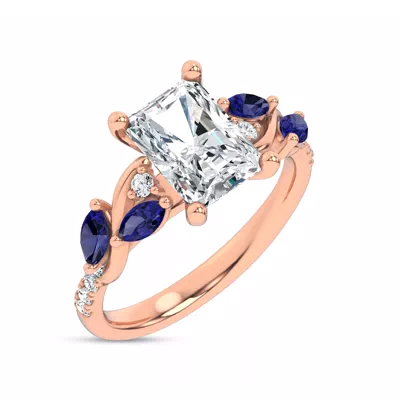 Hayden Curved Vine Sapphire And Diamond Engagement Ring
