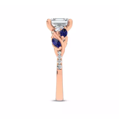 Hayden Curved Vine Sapphire And Diamond Engagement Ring