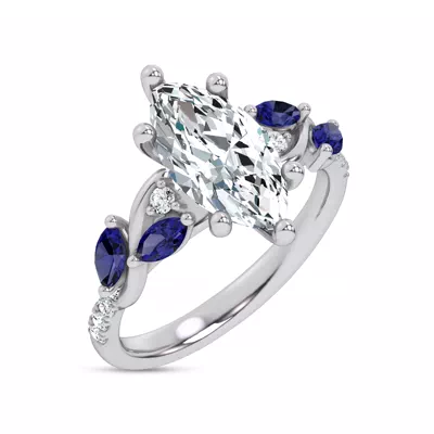 Hayden Curved Vine Sapphire And Diamond Engagement Ring