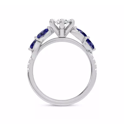 Hayden Curved Vine Sapphire And Diamond Engagement Ring