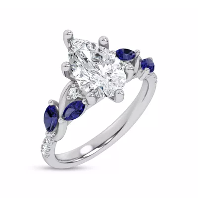 Hayden Curved Vine Sapphire And Diamond Engagement Ring