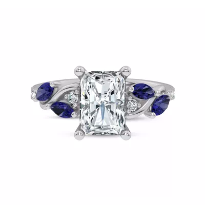 Hayden Curved Vine Sapphire And Diamond Engagement Ring