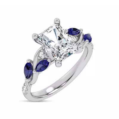 Hayden Curved Vine Sapphire And Diamond Engagement Ring