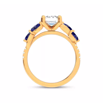 Hayden Curved Vine Sapphire And Lab Diamond Engagement Ring