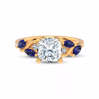 Hayden Curved Vine Sapphire And Diamond Engagement Ring