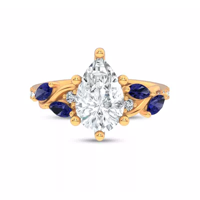 Hayden Curved Vine Sapphire And Diamond Engagement Ring
