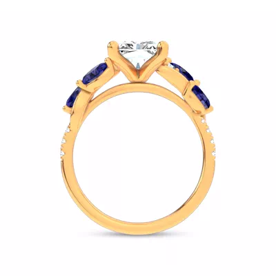 Hayden Curved Vine Sapphire And Diamond Engagement Ring