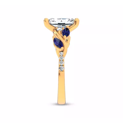 Hayden Curved Vine Sapphire And Diamond Engagement Ring