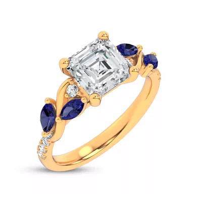 Hayden Curved Vine Sapphire And Diamond Engagement Ring