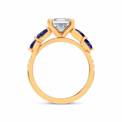 Hayden Curved Vine Sapphire And Diamond Engagement Ring
