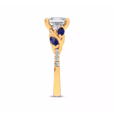 Hayden Curved Vine Sapphire And Diamond Engagement Ring