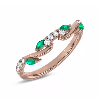 Hayden Lab Emerald And Diamond Band