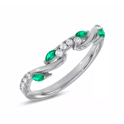 Hayden Lab Emerald And Diamond Band