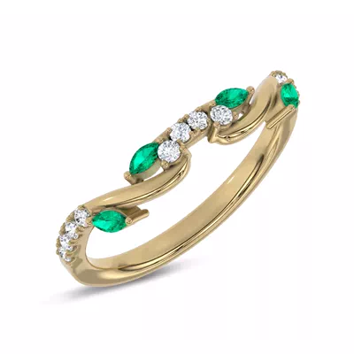 Hayden Lab Emerald And Diamond Band
