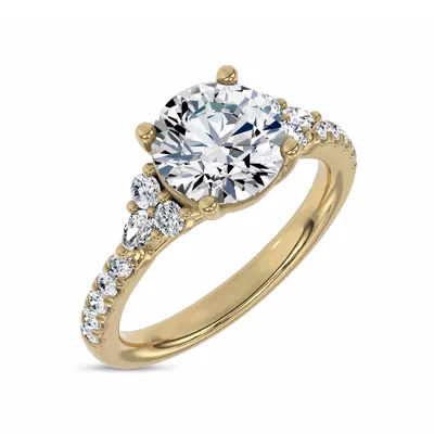 Alexandra Trellis Cluster Pavé Engagement Ring