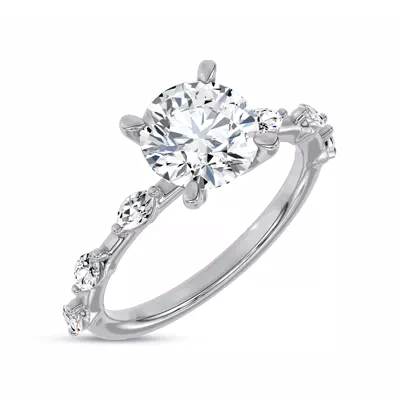 Starlight Spaced Marquise Diamond Engagement Ring