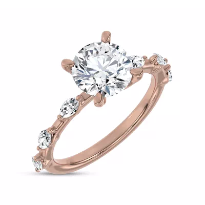 Starlight Spaced Marquise Diamond Engagement Ring