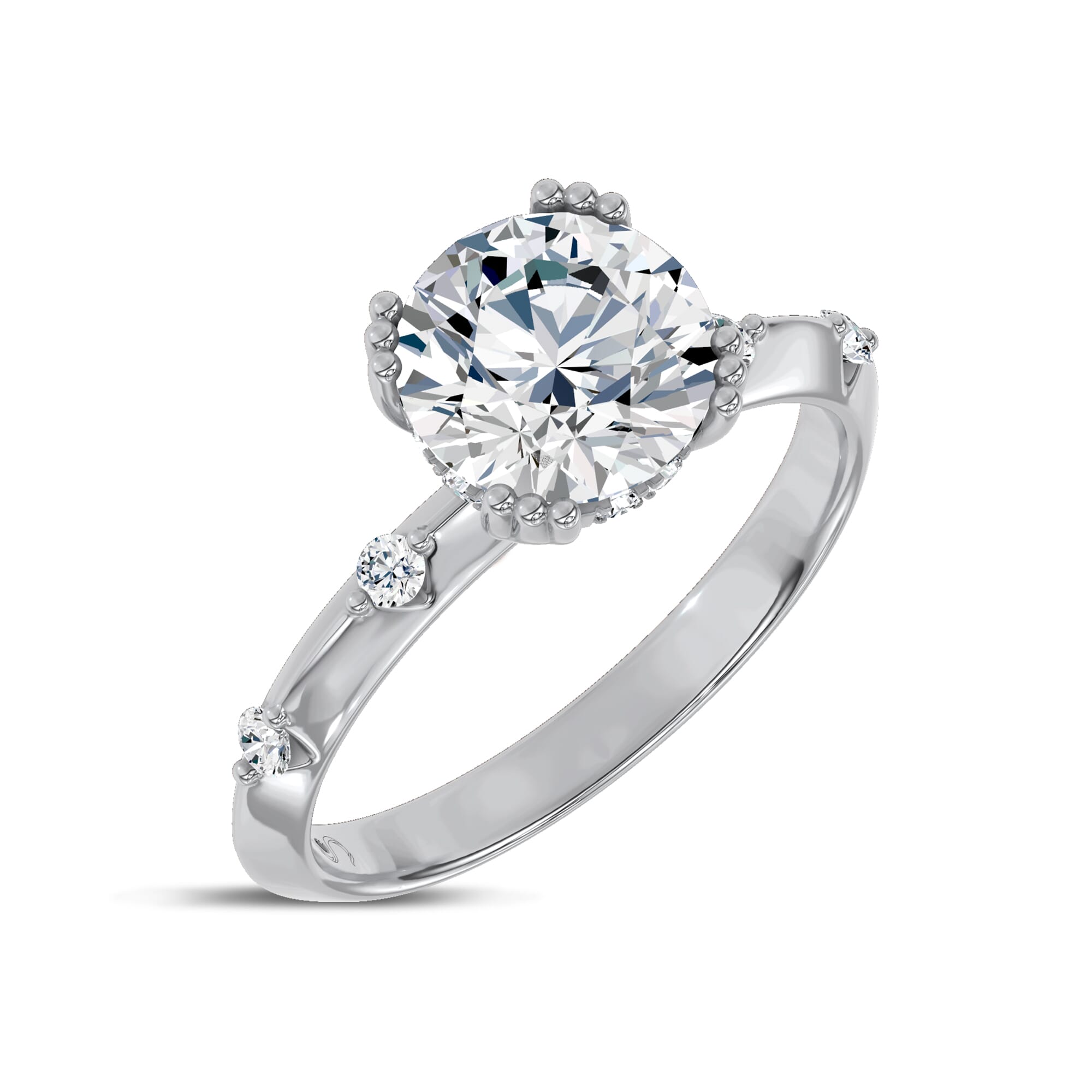 Opera Knife-Edge Lab Engagement Ring by Christian Siriano