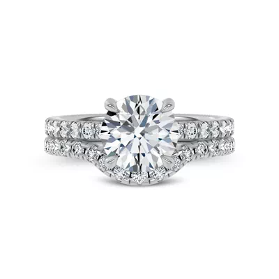 Reflection Contoured Pavé Lab Diamond Wedding Band by Christian Siriano
