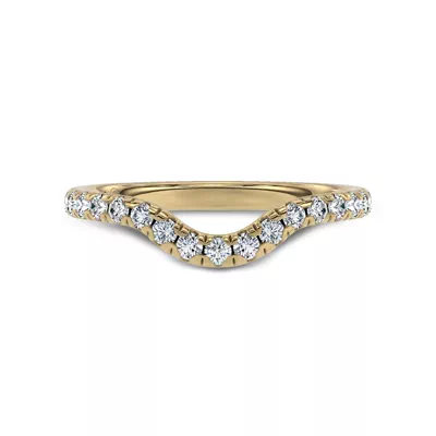 Reflection Contoured Pavé Lab Diamond Wedding Band by Christian Siriano
