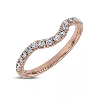 Reflection Contoured Pavé Lab Diamond Wedding Band by Christian Siriano