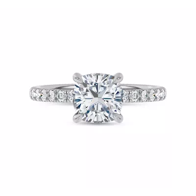Reflection Pavé Hidden Halo Lab Engagement Ring by Christian Siriano