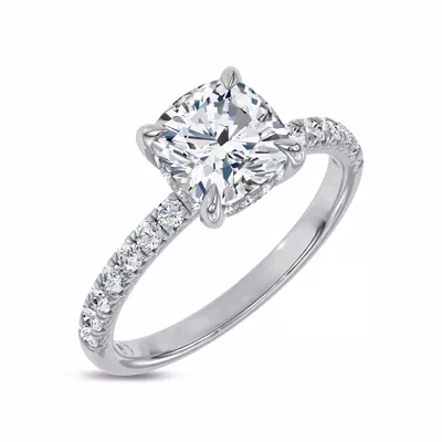 Reflection Pavé Hidden Halo Lab Engagement Ring by Christian Siriano