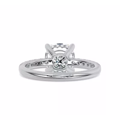 Reflection Pavé Hidden Halo Lab Engagement Ring by Christian Siriano