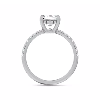Reflection Pavé Hidden Halo Lab Engagement Ring by Christian Siriano