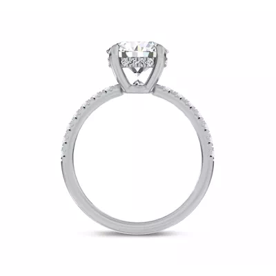 Reflection Pavé Hidden Halo Lab Engagement Ring by Christian Siriano
