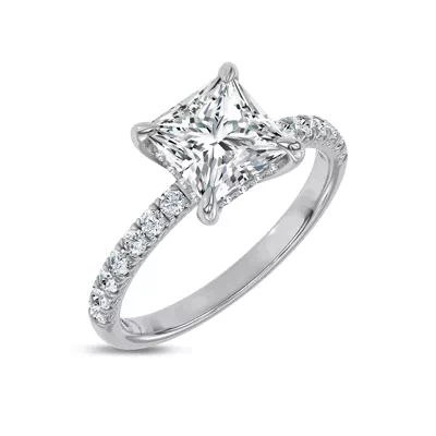 Reflection Pavé Hidden Halo Lab Engagement Ring by Christian Siriano