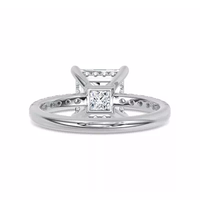 Reflection Pavé Hidden Halo Lab Engagement Ring by Christian Siriano