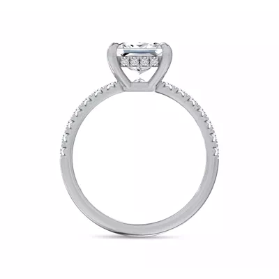 Reflection Pavé Hidden Halo Lab Engagement Ring by Christian Siriano
