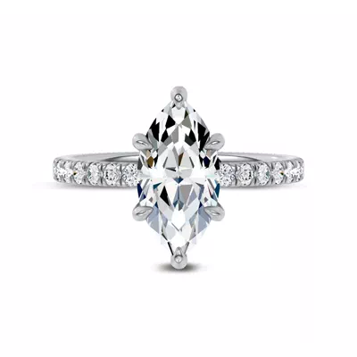 Reflection Pavé Hidden Halo Lab Engagement Ring by Christian Siriano