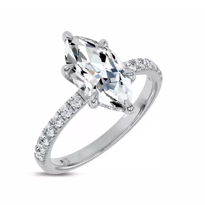 Reflection Pavé Hidden Halo Lab Engagement Ring by Christian Siriano