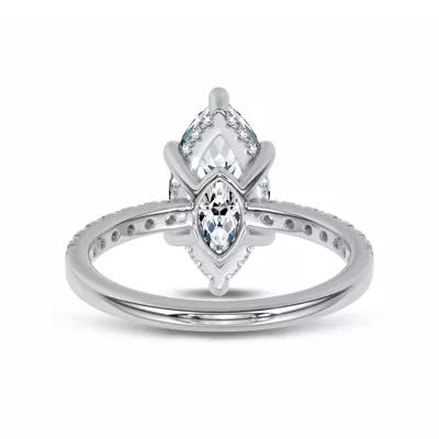Reflection Pavé Hidden Halo Lab Engagement Ring by Christian Siriano